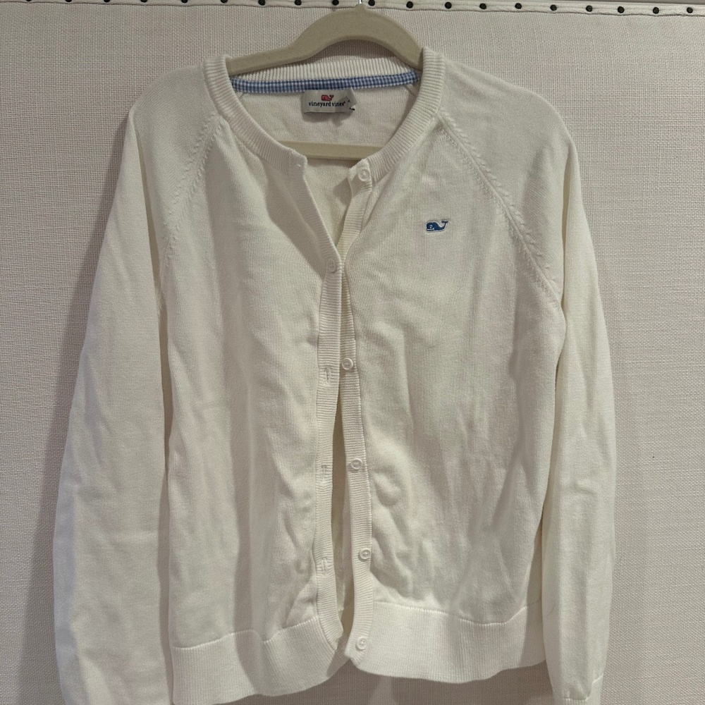 Girls white vineyard vines cardigan